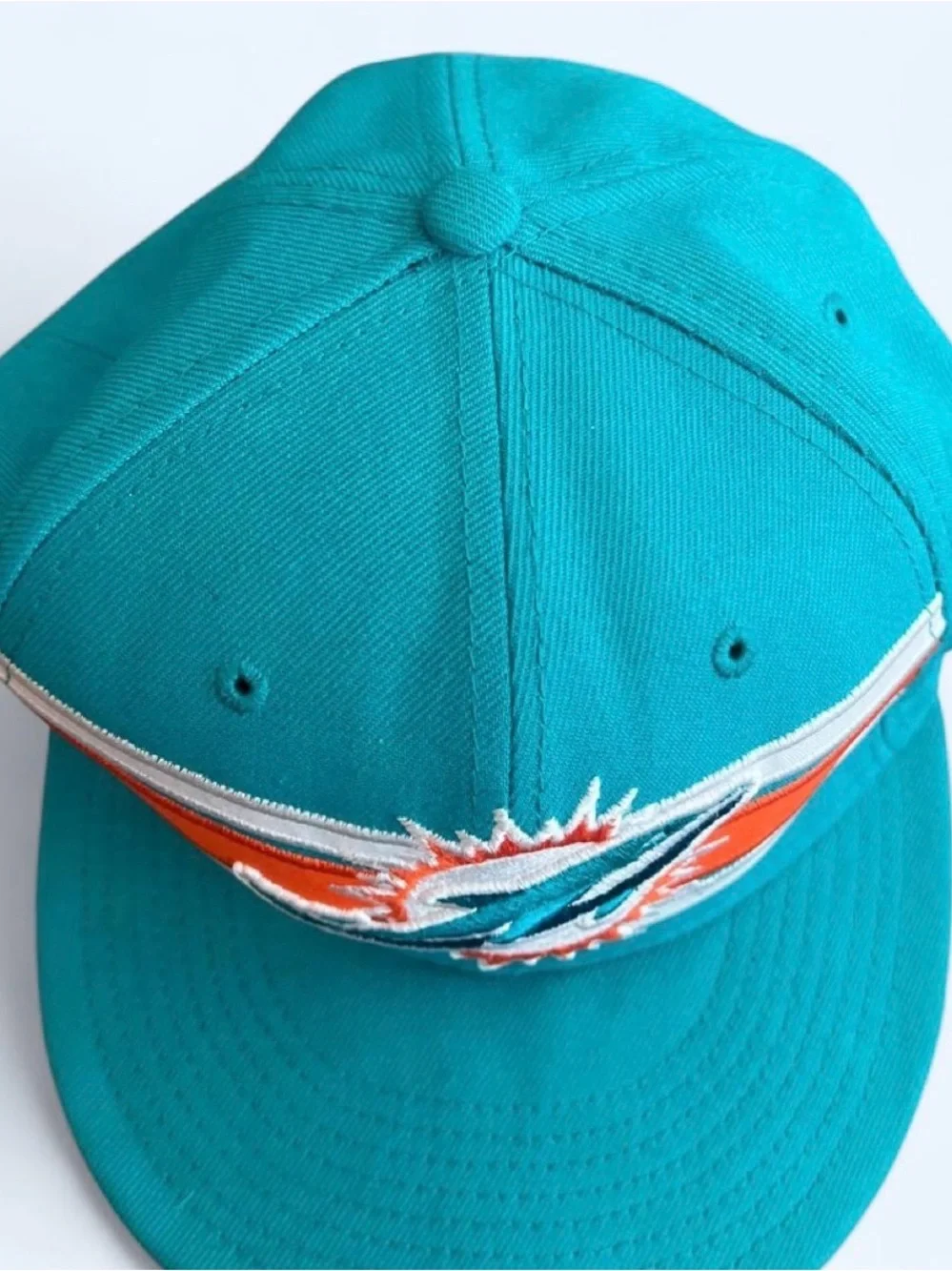 New Era Teal Orange White Miami Dolphins Stripe Snapback Hat